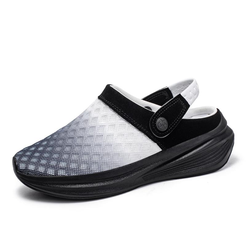 Men's Sandals Slip-On Anti-Slip Sports Bag Half Drag Shoes Mesh Breathable Lightweight Casual Beach Thick Sole Slippers Women