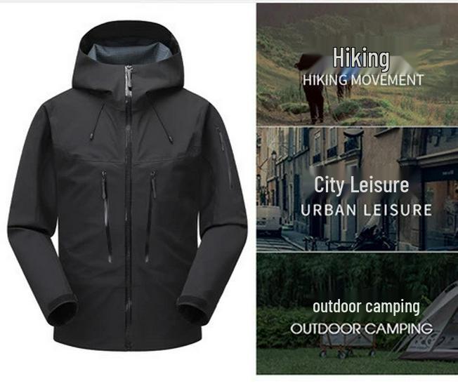 Giacca da Alpinismo Hardshell da Uomo Impermeabile Antivento con Cappuccio - Traspirante, Confortevole, Capospalla Casual da Esterno per Autunno/Inverno