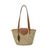 Minimally Designed One Shoulder Woven Bag with A New Cover Made of Natural Grass Vine Woven Bag for Vacation Beach, Versatile Woven Bag for Women