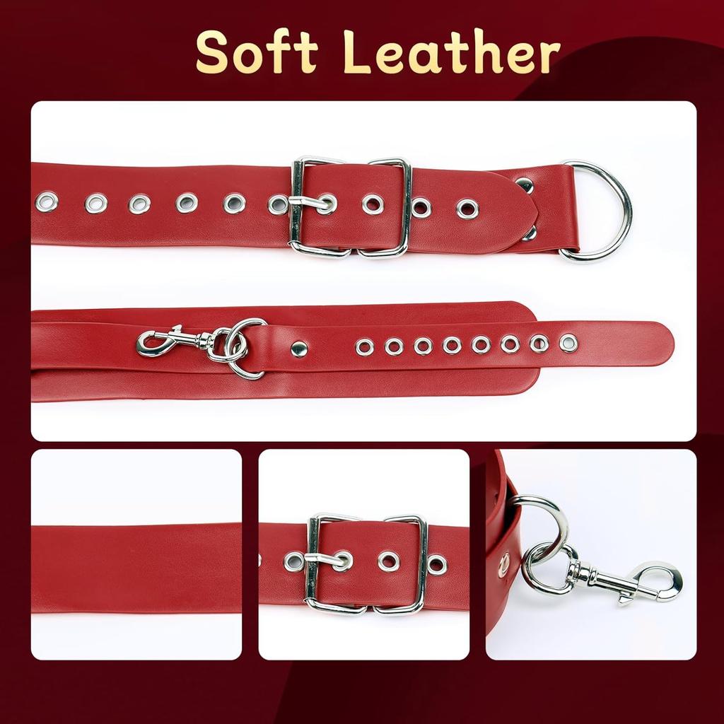 BDSM Bondage Neck to Wrist Restraints Set Leather Kits Sex Bondage Set Sex Games CouplesNeck