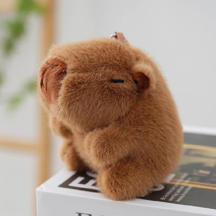 Cute Capybara Keychain Plush Bag Charm Accessory Adorable Stuffed Doll Keyring