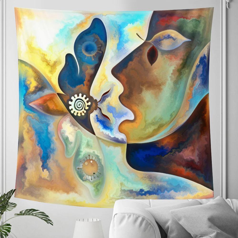 Decorative Fantasy Scene Hippie Bedroom Bed Sheet Yoga Mat Abstract Art Home Decor Tapestry