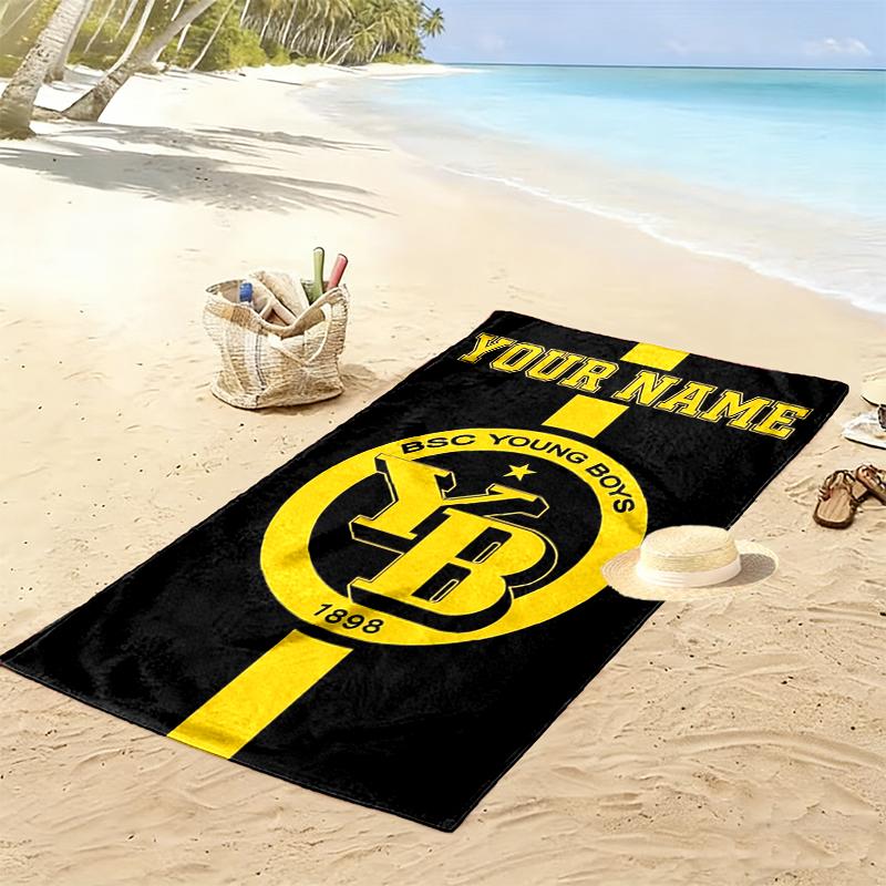 Custom Name BSC Young Print Beach Towel, Large Soft Quick Dry Towel for Beach Camping Swimming