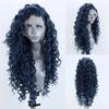 AIMEYA Synthetic Long Deep Wave Lace Front Wig for Women Grey Curly Free Part Natural Hairline Colorful Cosplay Daily Party Wigs