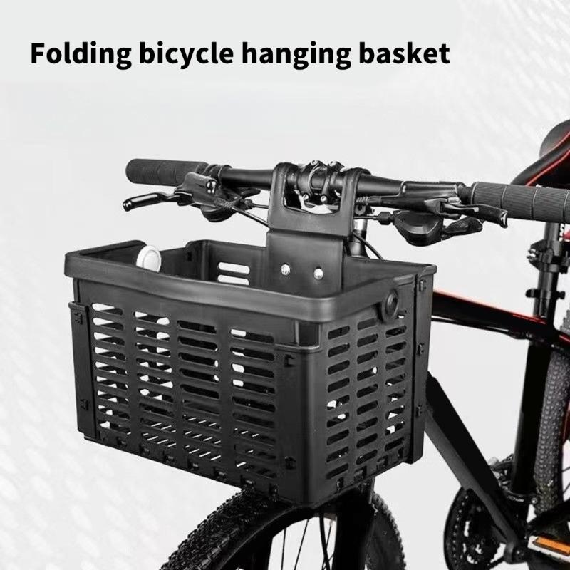 Cesto Pieghevole per Bicicletta Portatile Portapacchi Anteriore per Manubrio Bici da Strada Accessori Multifunzionali per Ciclismo
