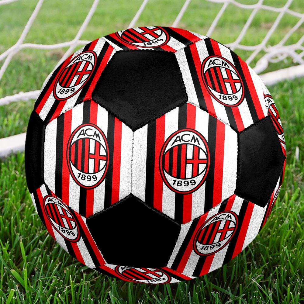 Pallone Calcio a 5 AC Milan Colorato Per Tutte le Età Misura 5 Cucito a Macchina PVC Pronto per la Competizione Resistente Alto Rimbalzo