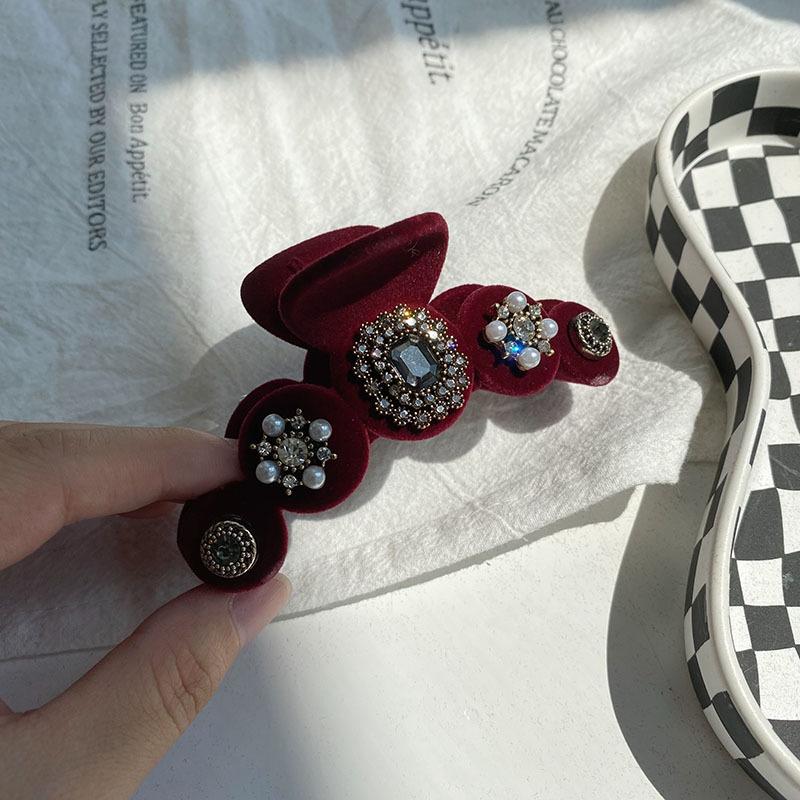 Baroque Crystal Hair Claws Jewelry For Women Chinese Boutique Headdress Luxury Handmade Gem Hair Accessories Hairpins