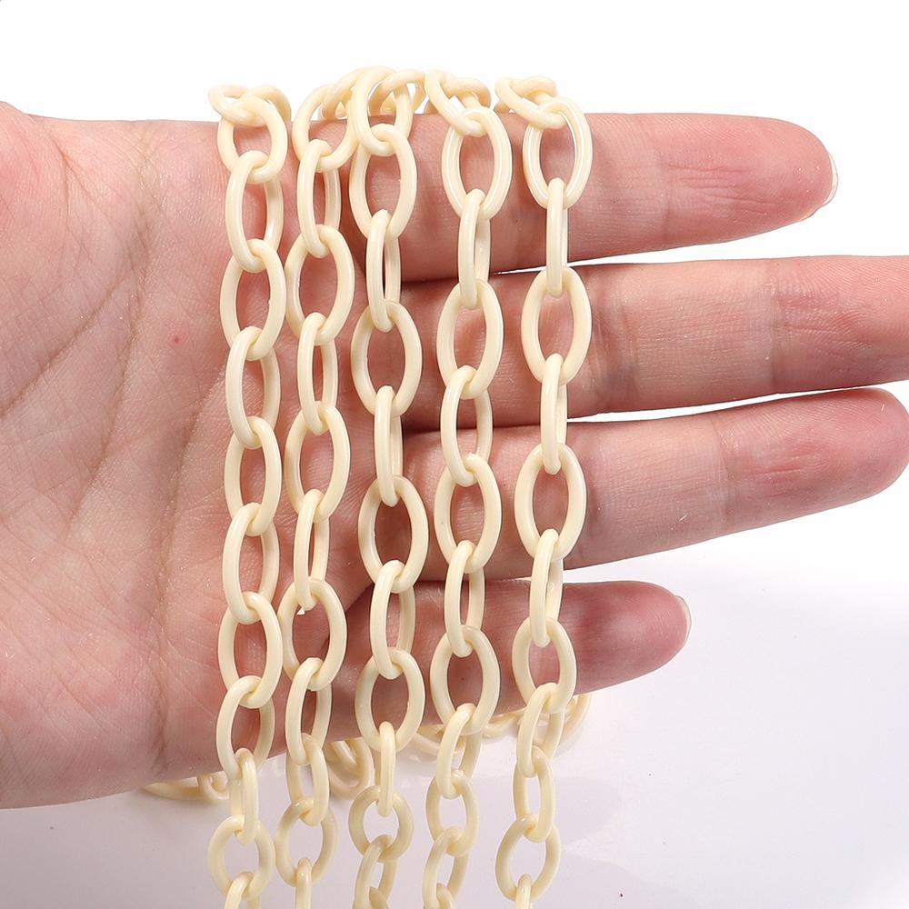 5pcs/lot 50cm Plastic Link Chain Colorful Extension Chains For Jewelry Making DIY Bracelet Necklace Phone Key Bag Chain Supplies