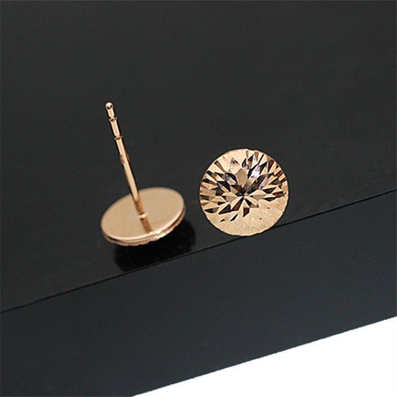 Purple Gold Plated Rose Gold Car Flower Stud Earrings Simple Temperament Color Gold Earrings Exquisite Design