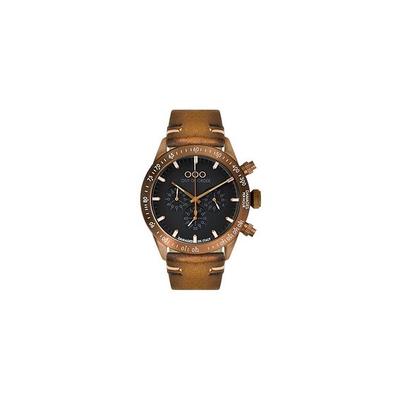 Bronzo Chrono Vegan Quadrante Nero Quarzo OOO.001-13.MS 100M Orologio da Uomo