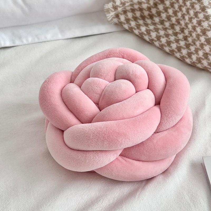 Cuscino Decorativo a Forma di Fiore di Rosa con Peluche per Arredamento del Salotto