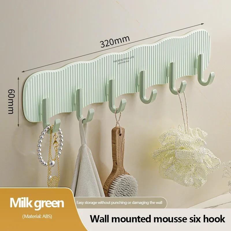 Coat Hook Wall Rack Hanger - Black Coat Rack with 6 Hooks Wall Hooks for Hanging Hat Key Bag Towel Wall Mount Coat Rack