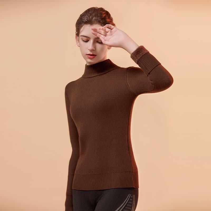 MOXTOC Women's Thermal Fleece-Lined Turtleneck