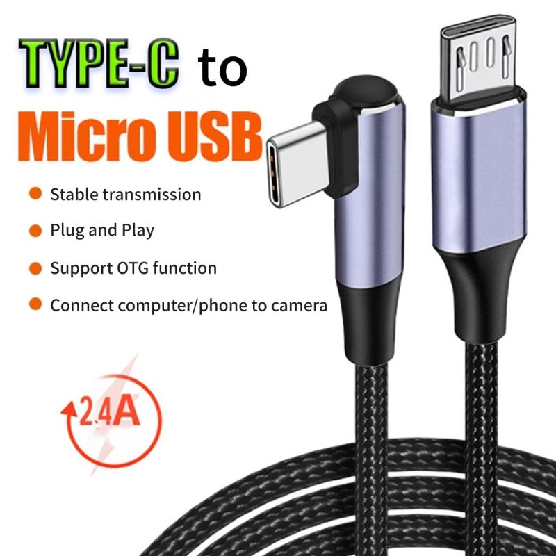 High Speed Type C to Micro USB Cable Reliable Data Transmission Suitable for Phones Tablets Fast Charging Data Transfer