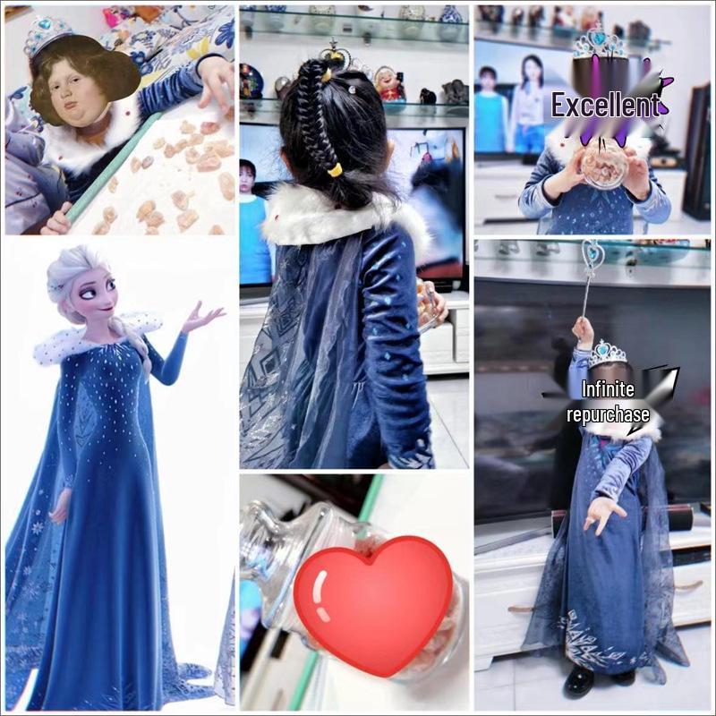 Frozen Princess Elsa Children's Cosplay Costume - Ice Queen Winter Dress Outfit