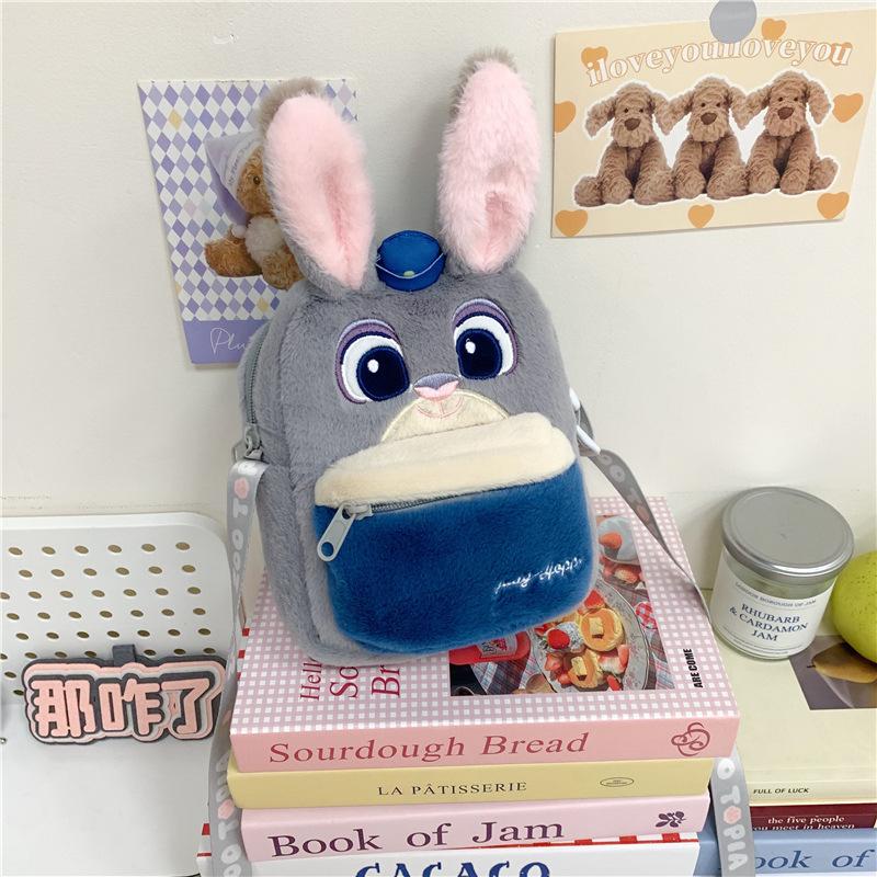 Zootopia Trendy Versatile Crossbody Bag, Cute Plush Backpack 0156 CLE
