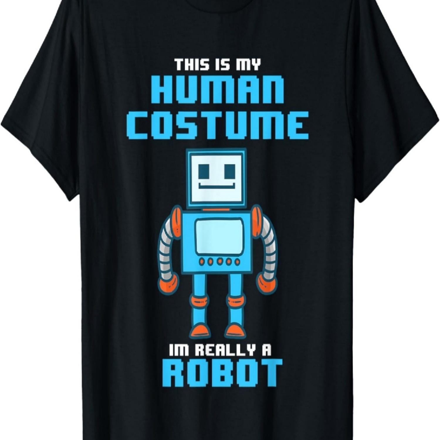This Is My Human Costume I m Really a Robot Halloween Shirt T-Shirt S