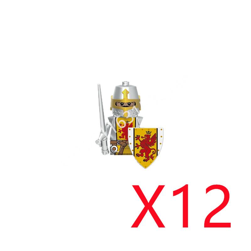 Kompatybilne MOC Średniowieczne Klocki Budowlane Postacie Żołnierze Smoczy Rycerze Czarny Lew Orzeł Zabawka Prezent Klocki Rolnik Żołnierz X048