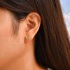 Wind 18K Gold Stainless Steel Love Inlaid Pink Zircon Pendant Necklace Earrings Niche Jewelry