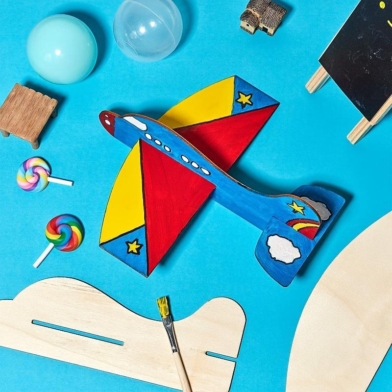 10pcs Unfinished Wooden Aircraft Models - DIY Handmade Craft Material for Graffiti, Painting, and Colouring Creative Art Projects, and Woodworking