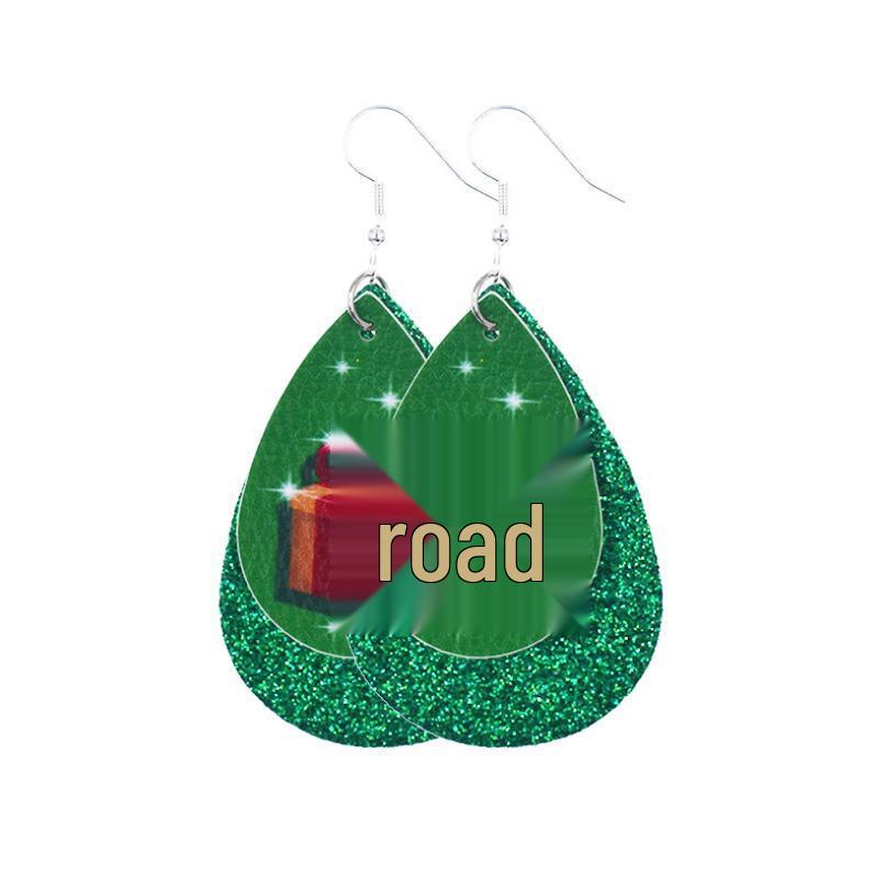 2020 New Double-Layer Leather Christmas Earrings