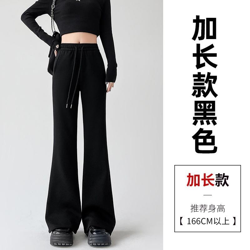 Gray flared sweatpants children's spring and autumn new high-waisted and thin casual sports small micro-pull sweatpants