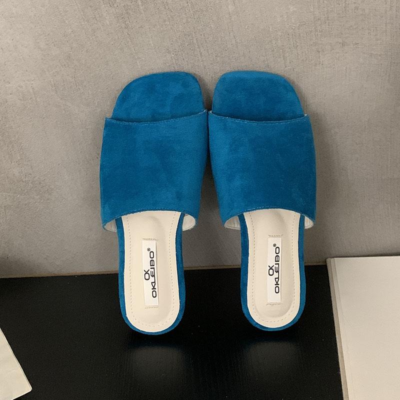Fashion New In Summer Beach Women Flats Slippers Shoes Casual Female Slides Fashion Square Toe Ladies Flats Slippers Sandals Shoes