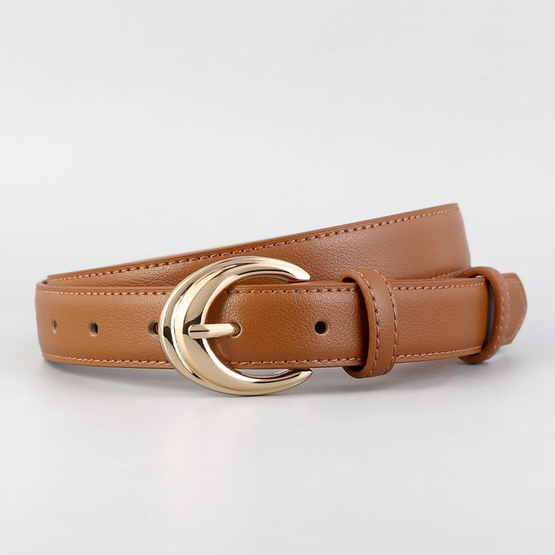 Fashionable Leather Belt For Women With Durable Metal Buckle For Outings And Work