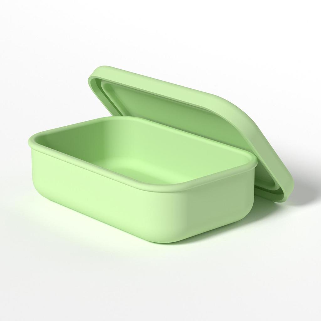 Silicone Ice Cube Tray with Lid: 4-Grid Frozen Soup & Food Storage Box