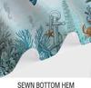 Ocean Theme Shower Curtain – Sea Turtle, Octopus, Jellyfish & Fish Print In Blue Teal, Coastal Bathroom Decor With Hooks