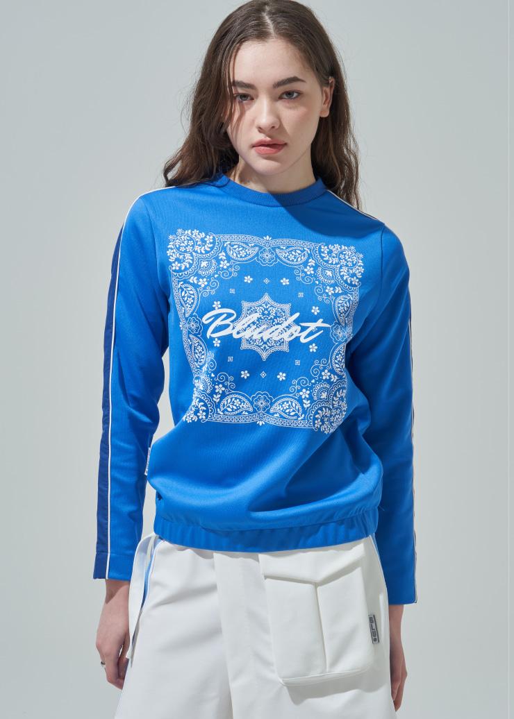 Blue Dot Bandana Artwork Long Sleeve T-Shirt_Bl 85