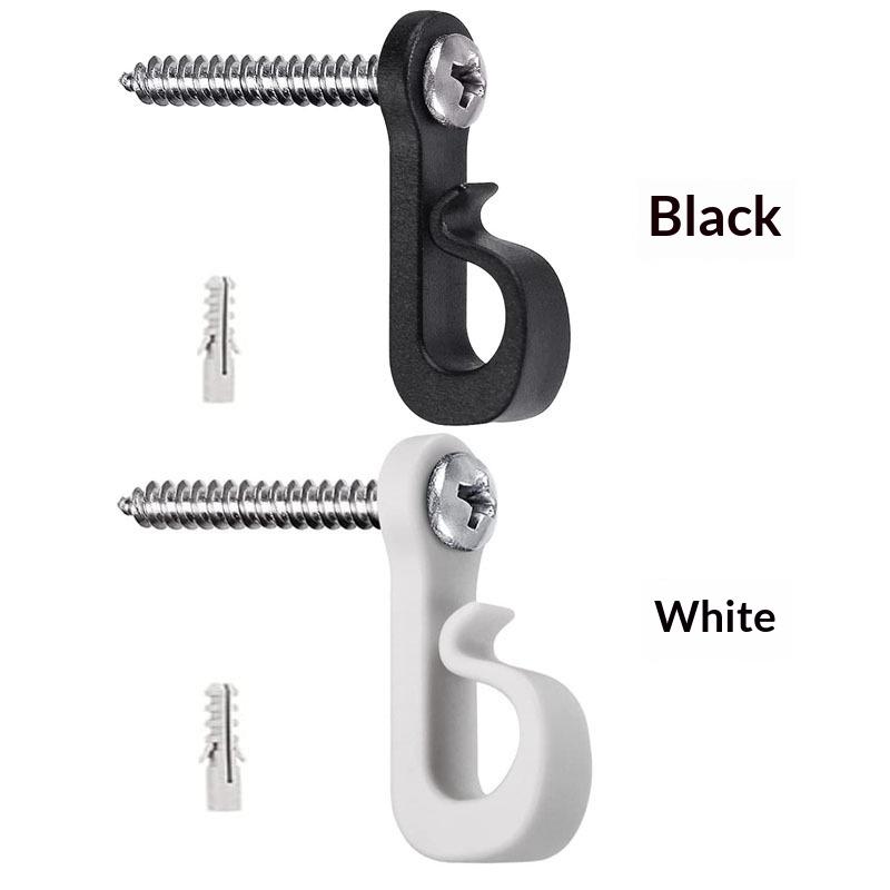 10Pcs Plastic Lights Hook With Screw New String Light Hangers Garage Hooks For Indoor Outdoor Holiday Lights Accessories