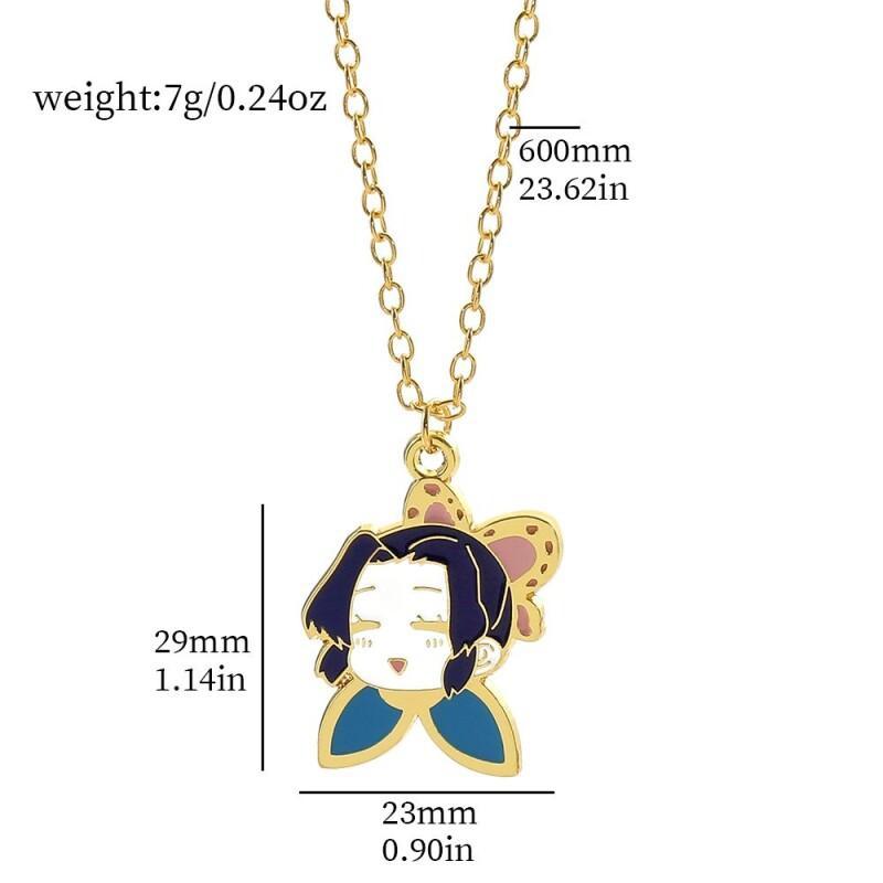 

Demon Slayer Peripheral Kochou Shinobu Necklace Figure Creative Clothing Accessories Cartoon Girls Holiday Gift Fashion