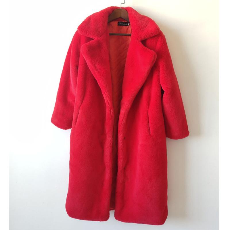 Winter fashion new high quality imitation velvet fur long coat women's cotton warm mink leather cashmere coat