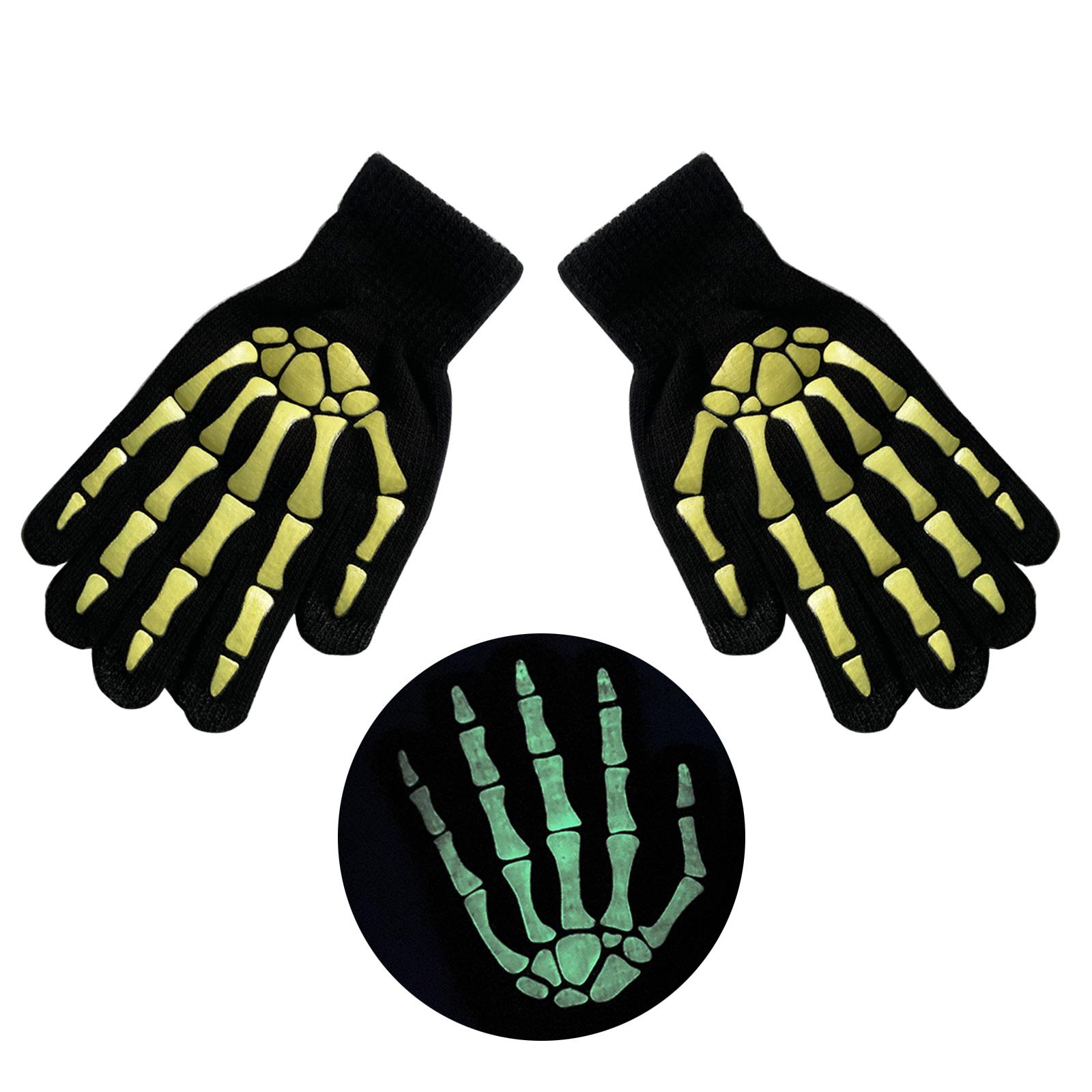 Светящиеся перчатки-скелеты для праздников, маскарадных балов, костюмированные перчатки, аксессуары для вечеринок