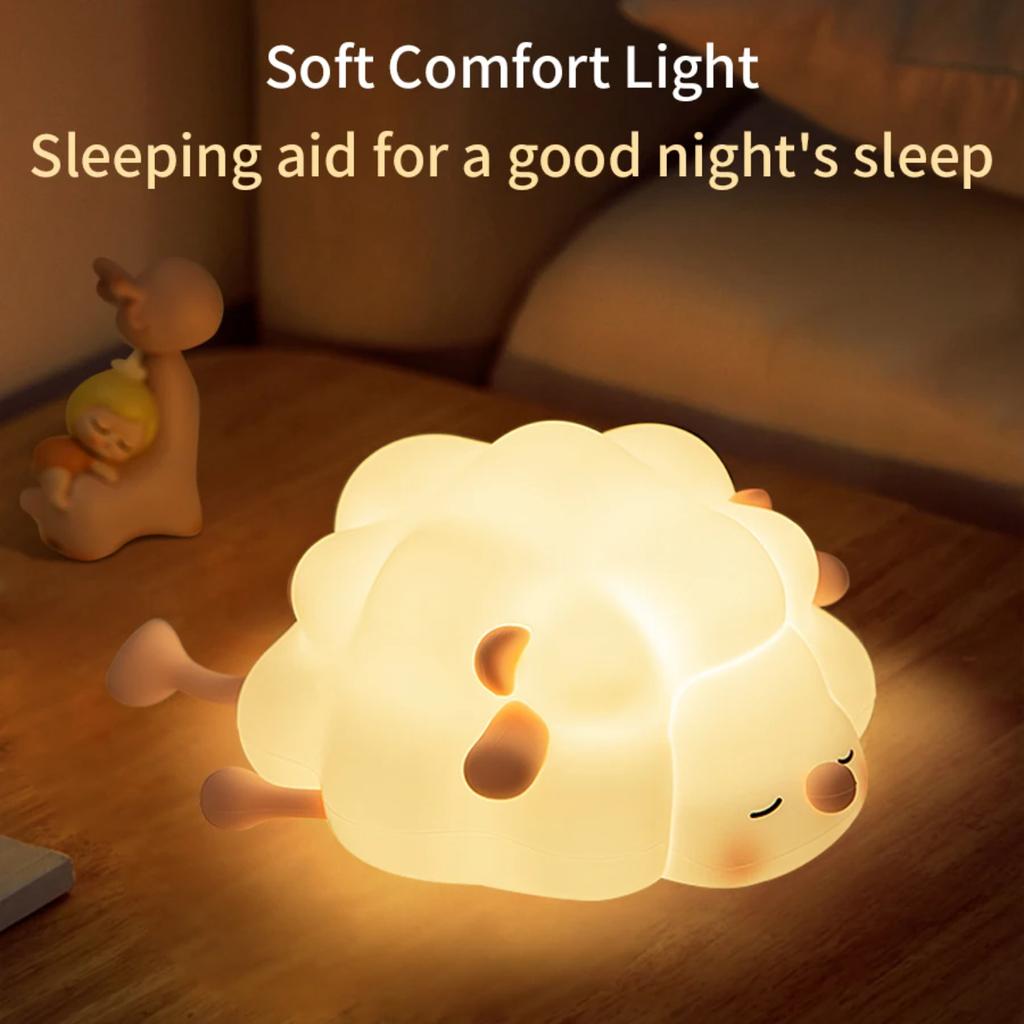 New Little Sheep Silicone Night Light 3-level Adjustable Children's Birthday Cute Creative Good Light Souvenir Christmas Gift