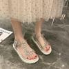 Fashion Outdoor Open Toe Ladies Shoes Wholesale Summer 2025 Comfortable Cheap Liquidation Korea Daily Chic and Elegant Women's Sandals