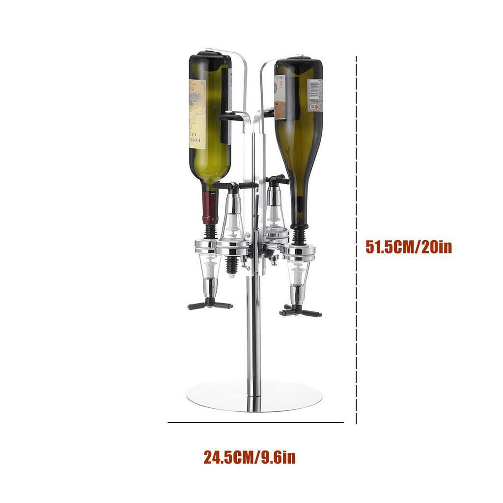 Desk Mounted 4 Station Liquor Dispenser Bar Butler Wine Dispenser Alcohol Bottle Dispenser Drinking Pourer Bar Accessories