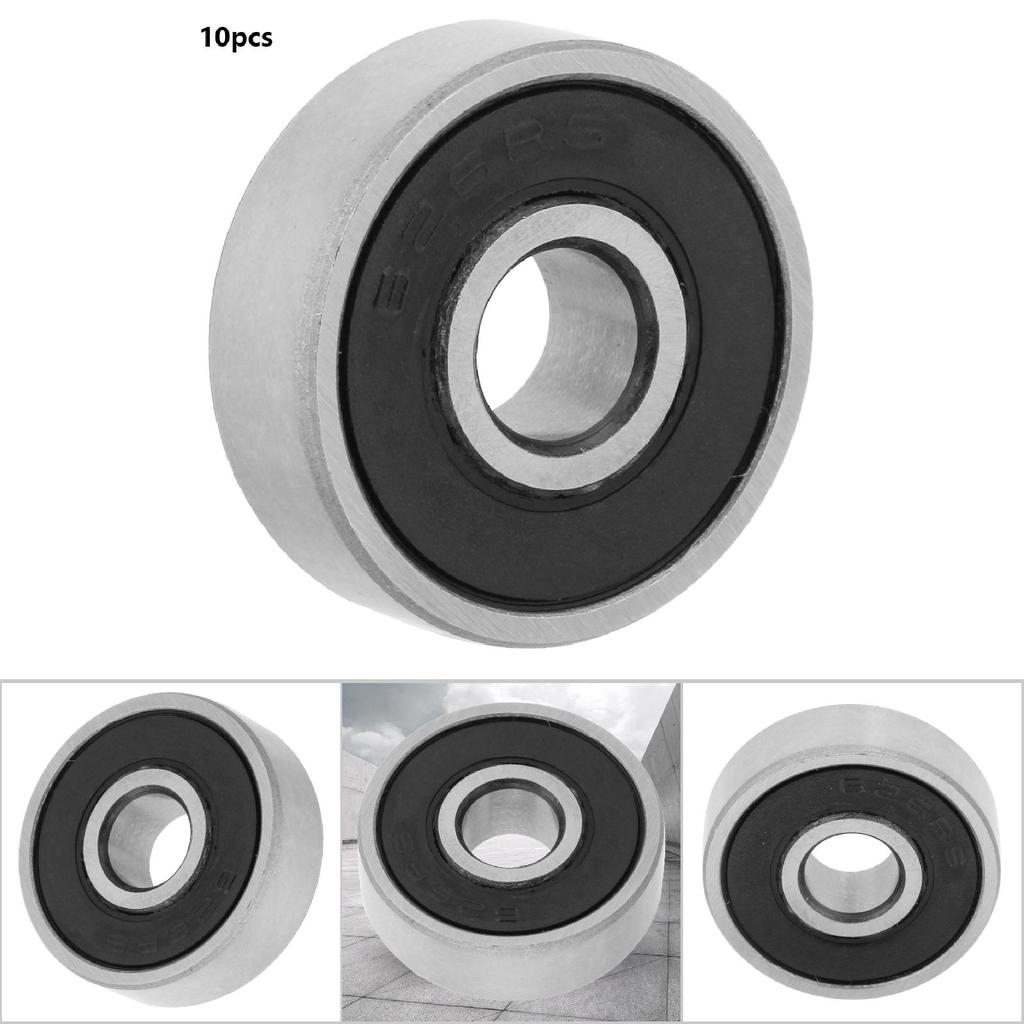 3456mm I.D 10131619mm O.D Double Side Rubber Sealed Deep Groove Steel Ball Bearings(626