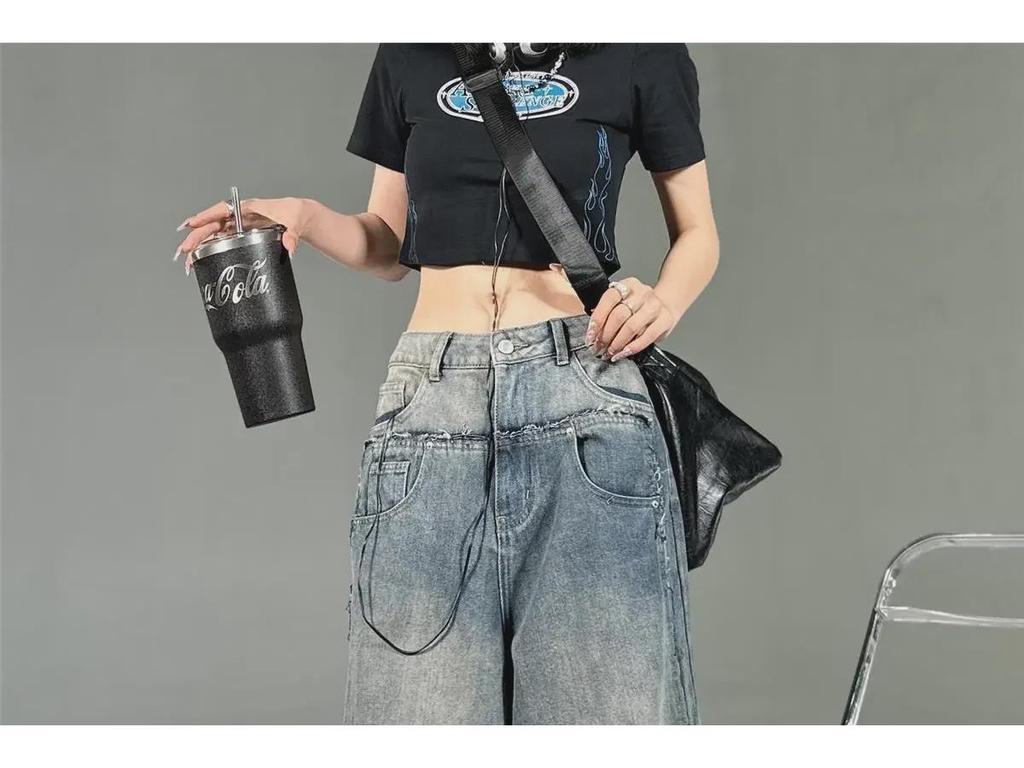 Blugi americani cu picioare largi pentru bărbați 2023 – Pantaloni drepti largi la modă pentru toamnă