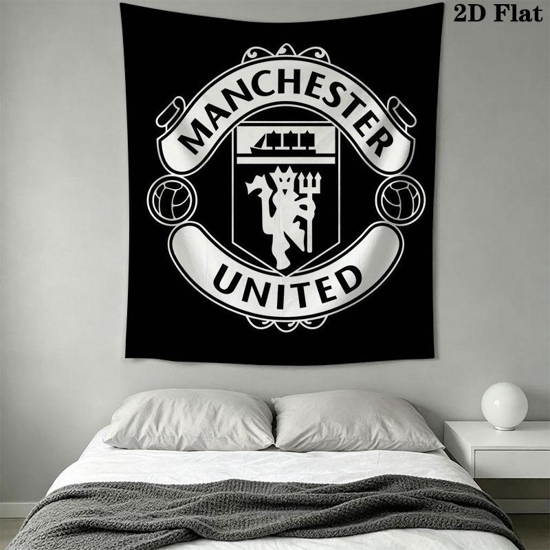 Man Utd Wall Hanging Printed Fabric Blanket Decorative Tapestries for Bedroom Living Room Home Decor