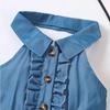 Kids Clothes Summer Fashion Sleeveless Halter Neck Short Jumpsuit for Girls Romper