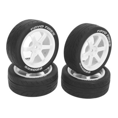 4 Pezzi 110 Pneumatici RC Plastica Gomma Superficie Liscia Forte Ammortizzazione Ruote RC Sostituzione per