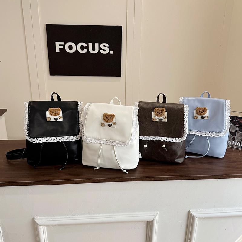 Schoolbag Korean Version Cartoon Bear Backpack Female 1011 New Niche High Sense Cute Fashion Trend Student Bag Female
