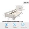 Kids' Bed Upholstered Bed 90*200cm Sleeper Sofa Bed Frame Flannel Multifunctional Soft Bed with Backrest Armrest Parent-Child Youth Guest Bed Beige