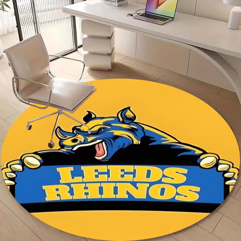Personalized Leeds Rhinos Round Chair Office Rug - Perfect for Mat, Office Chair & More - Ideal Gift for Birthdays and Holidays