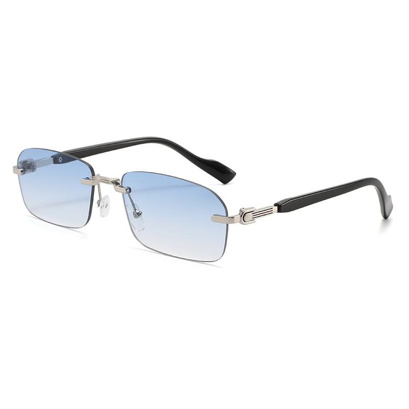 Vintage Frameless Mens Fashion Sunglasses With Uv400 Protection For Outdoor Activities