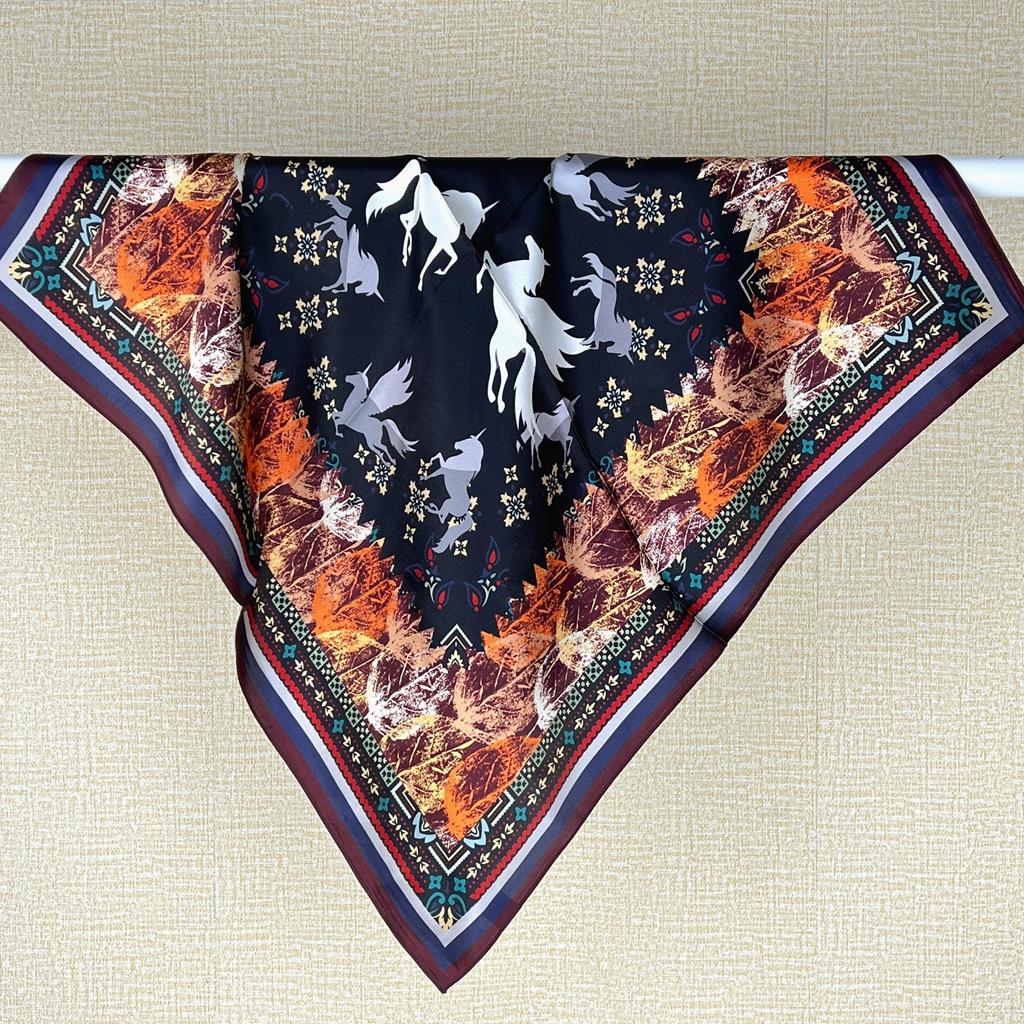 Silk Silk Scarf Ethnic Style Pegasus Spring And Autumn Mulberry Silk 70 Square Scarf Versatile Thin Scarf