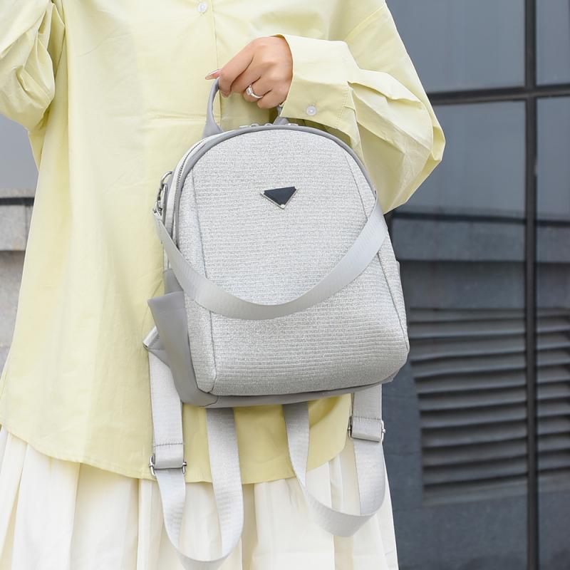 Patchwork Backpack Women's Diamond-Encrusted Large-Capacity Travel Backpack