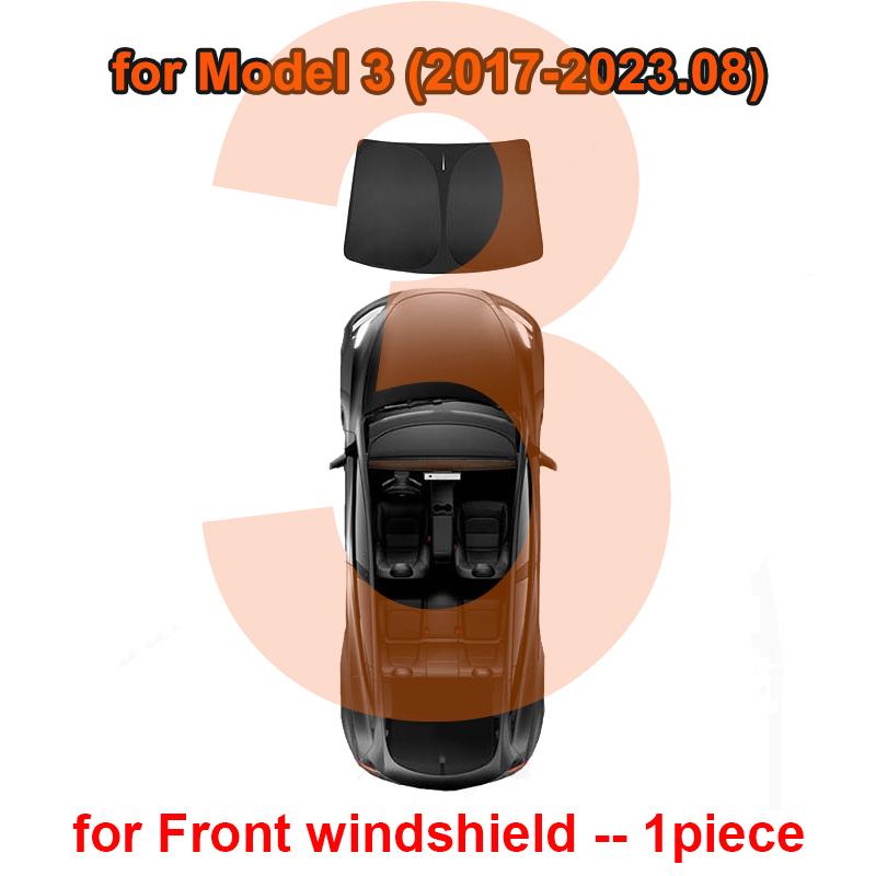 Car Sunshade for Tesla Model 3 Y S X 2024 2025 Sun Shade Privacy Shading Cover l Front Rear Side Window UV Protector Highland M3H